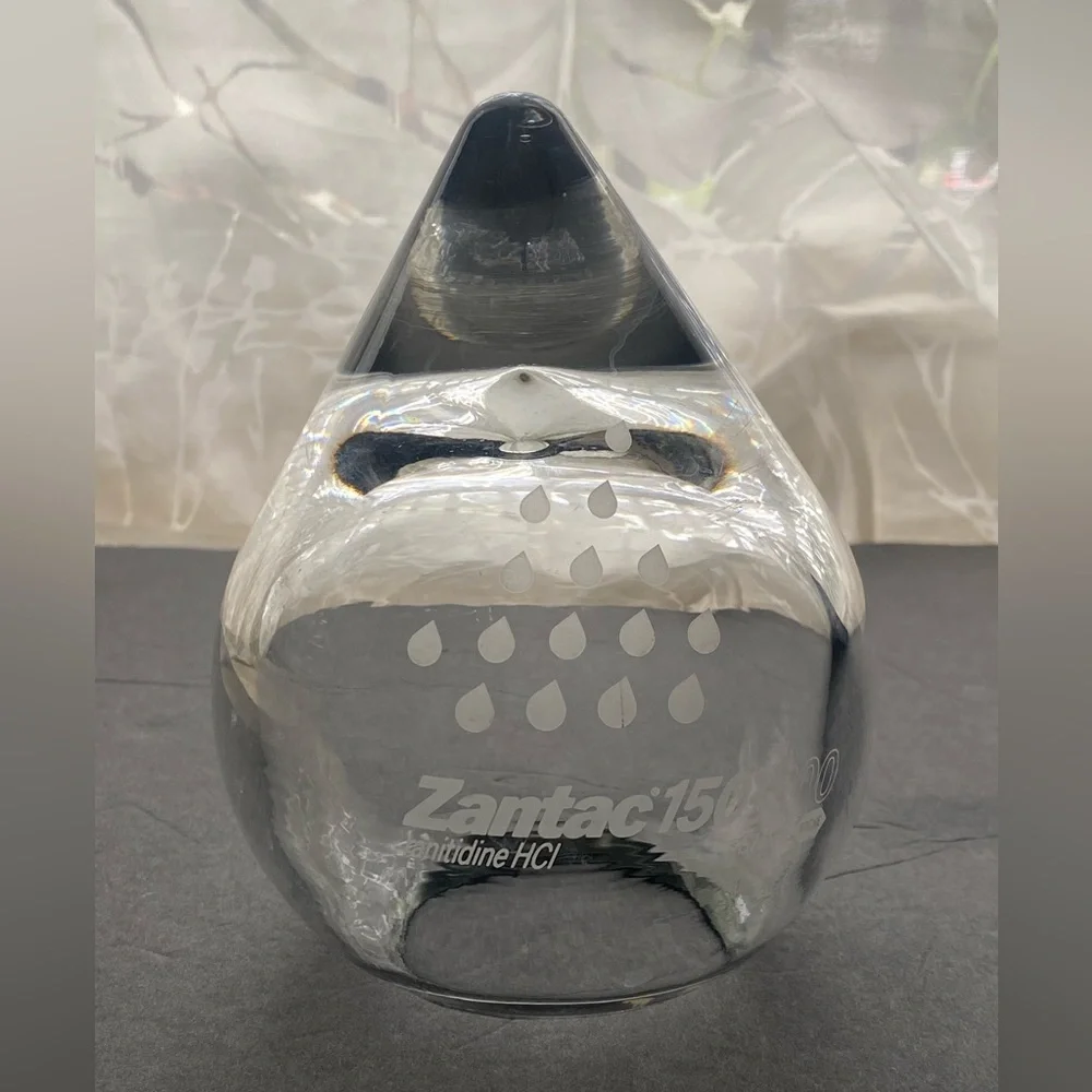 Zantac 150/300 Raindrop Vintage crystal glass paperweight pharmacy advertising